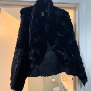 Faux fur black vest